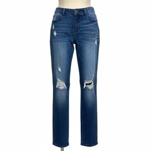 Indigo Rein Distressed Skinny Jeans Blue Denim Size 13‎